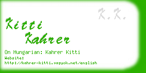 kitti kahrer business card